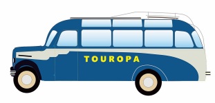 NPE Modellbau NA88055 - H0 Borgward Bus B 2000 Touropa